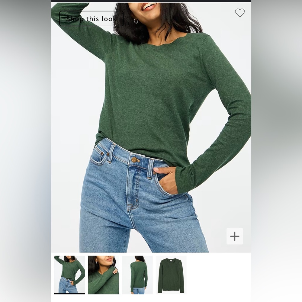 Brand new with tag, forest green cotton wool J Crew Teddie sweater
